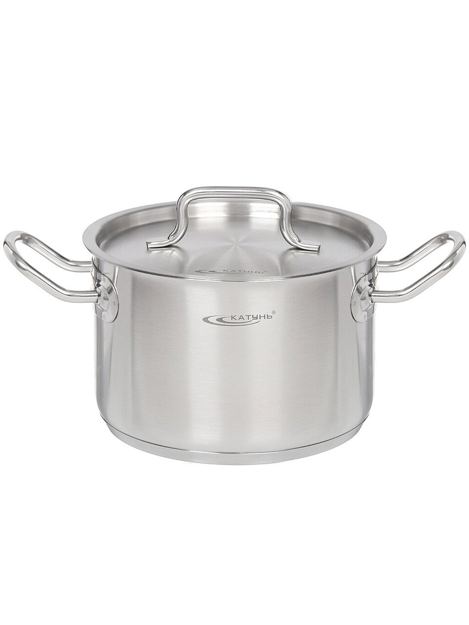 Кастрюля нержавеющая сталь, 3 л, крышка нержавеющая сталь, Катунь, Общепит, КТ-ОБ-03, металлик