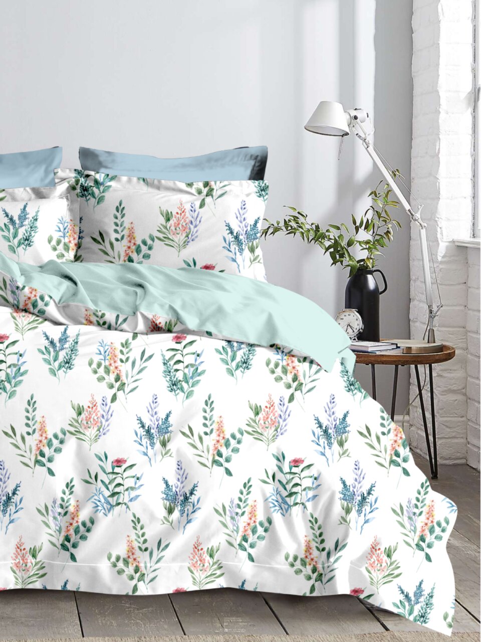 Постельное белье 1.5-спальное, простыня 145х215 см, 1 наволочка 70х70 см, пододеяльник 145х215 см, Майская ночь, микросатин, Италия SJT2501-2