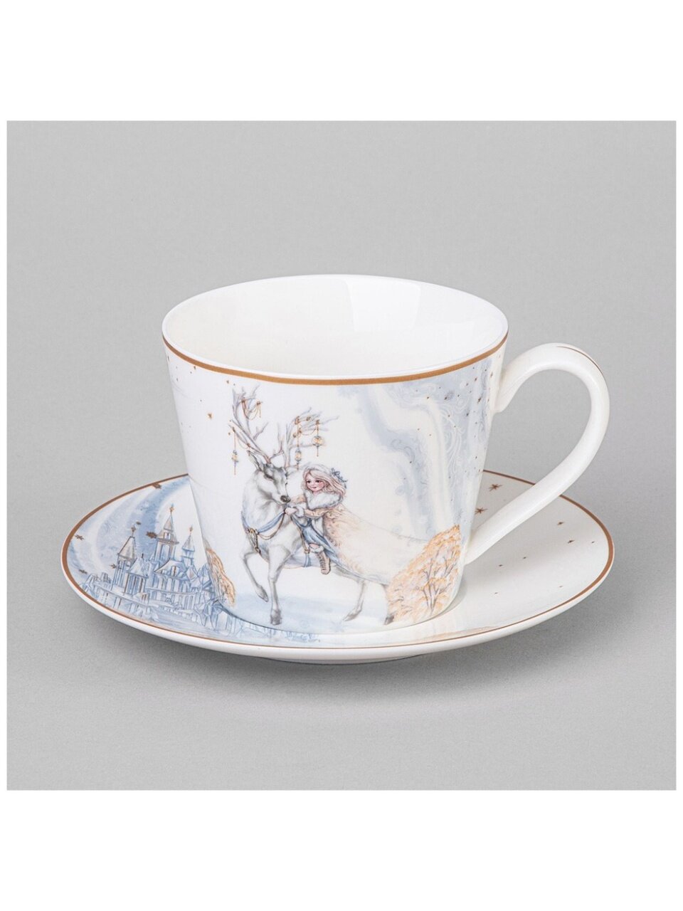 Чайная пара фарфор, 2 предмета, на 1 персону, 300 мл, Lefard, Снежная королева, 590-623