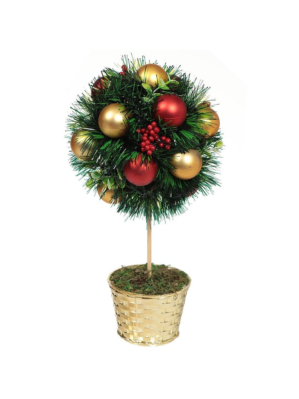 Топиарий хвойный 30х14.5 см, с украшением, SYHHB-031955