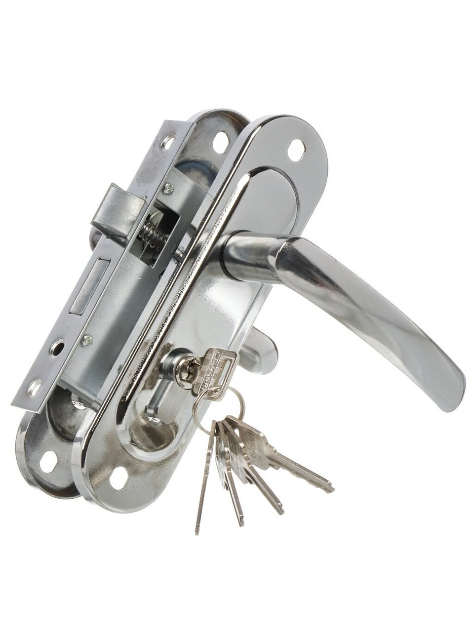 Замок врезной Зенит, ЗВ4-50.02, БП-00012841, ручка в комплекте, цилиндровый, хром