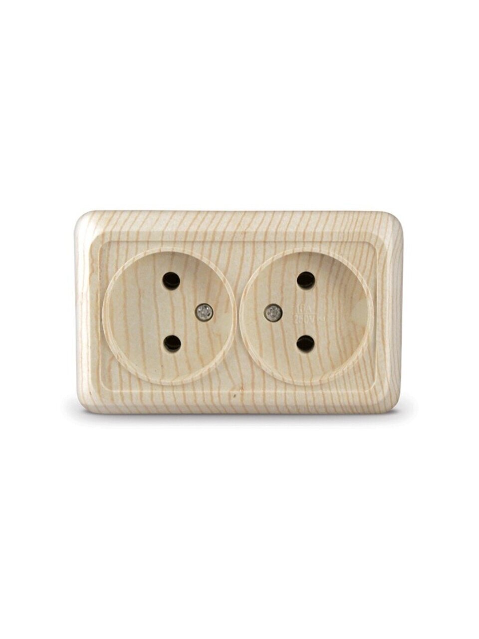 Розетка открытой установки, 2 гнезда, без заземления, 16 А, керамика, сосна, UNIVersal, Олимп, 5560858