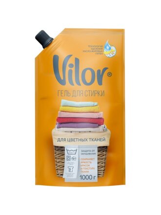 Гель для стирки Vilor, 1 л, для цветных тканей, Color