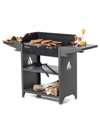 Мангал 1332х600х394х895 мм, 2 мм, гриль, складные полки, Gratar, Standart Grill, FSG2000
