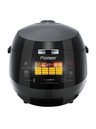 Мультиварка Pioneer, MC505, 16 программ, 5 л, 860 Вт, тефлоновое покрытие чаши, антипригарное покрытие, черная