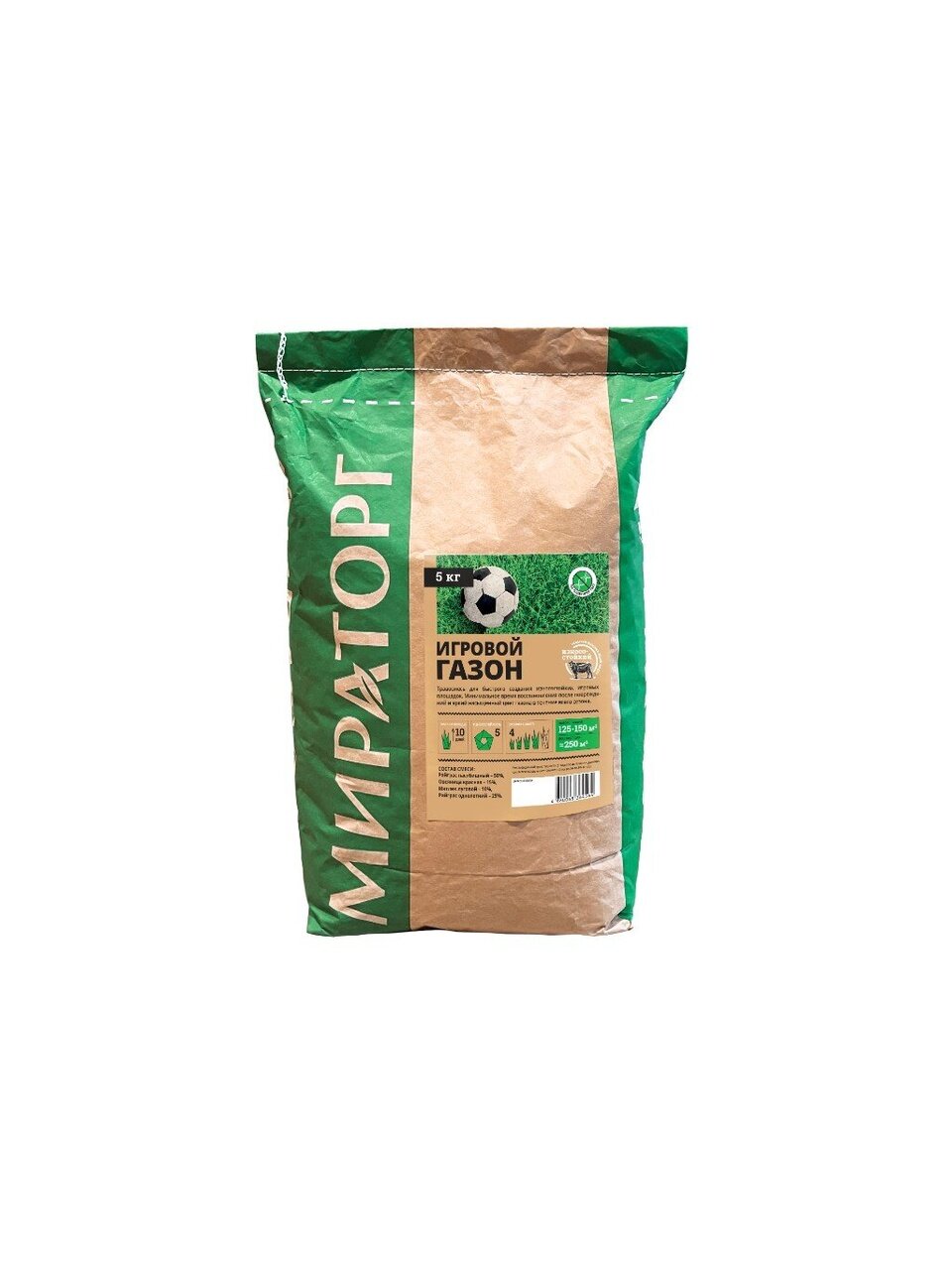 Семена Газон, Игровой газон, 5 кг, мешок, Мираторг