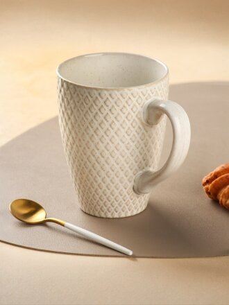 Кружка керамика, 350 мл, Шахматка, белая, Y4-9211, в ассортименте