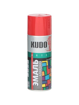 Эмаль аэрозольная, KUDO, универсальная, алкидная, глянцевая, вишневая, 520 мл, KU-1004