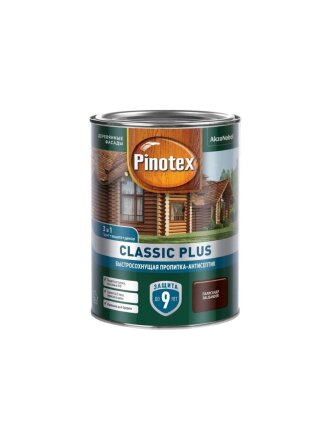 Пропитка Pinotex, Classic Plus, для дерева, антисептик, палисандр, 0.9 л