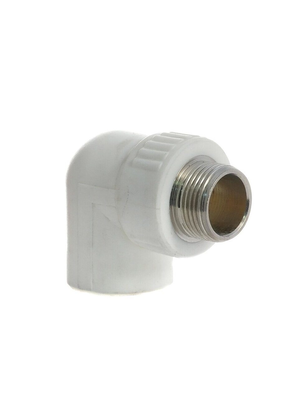 Уголок комбинированный полипропилен, d25х1/2'', наружная резьба, белый, Valfex