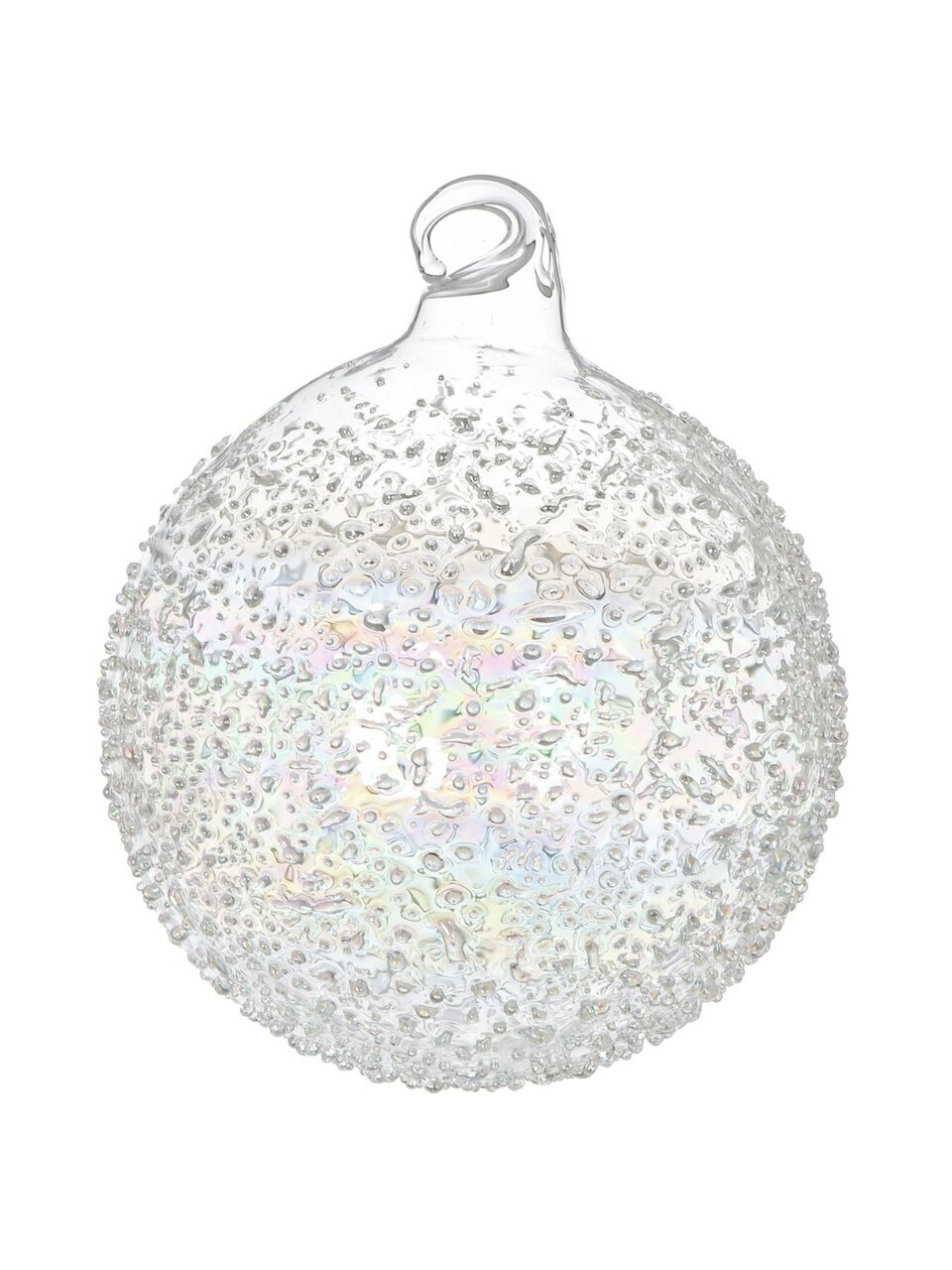 Елочный шар Прозрачный с крючком, 8 см, стекло, КУ-80-К