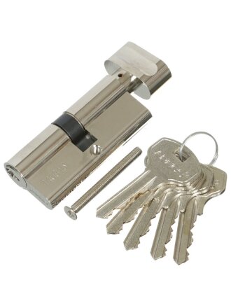 Личинка замка двери Apecs, SC-70(30С/40)-Z-С-NI/SC-70-Z-C-Ni/SC70-C-NI, 2939 35/35, 70 мм, с заверткой, никель