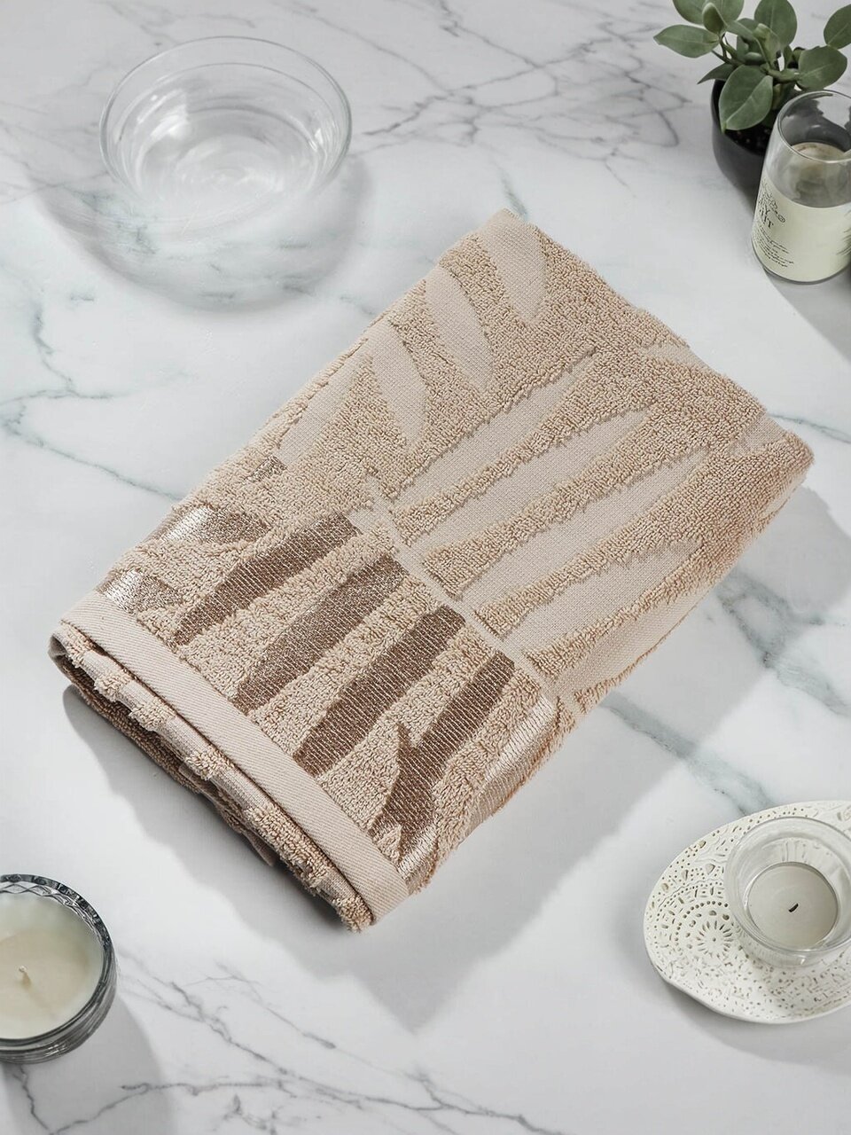 Полотенце банное 50х90 см, 100% хлопок, 480 г/м2, Трея, Silvano, бежевое, Узбекистан