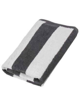 Полотенце банное 70х140 см, 100% хлопок, 450 г/м2, Полоска, Silvano, серое, Узбекистан