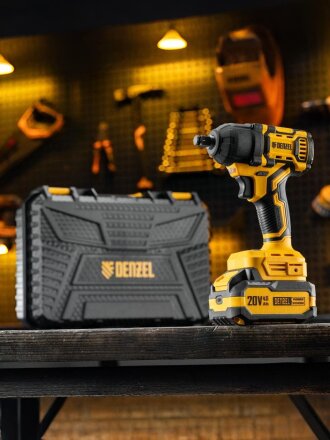 Гайковерт аккумуляторный, Denzel, CIWH-BL-20-500, ударный, 20 В, 4 А.ч, Li-ion, 500 Н-м, 3 скорости, кейс, 26524