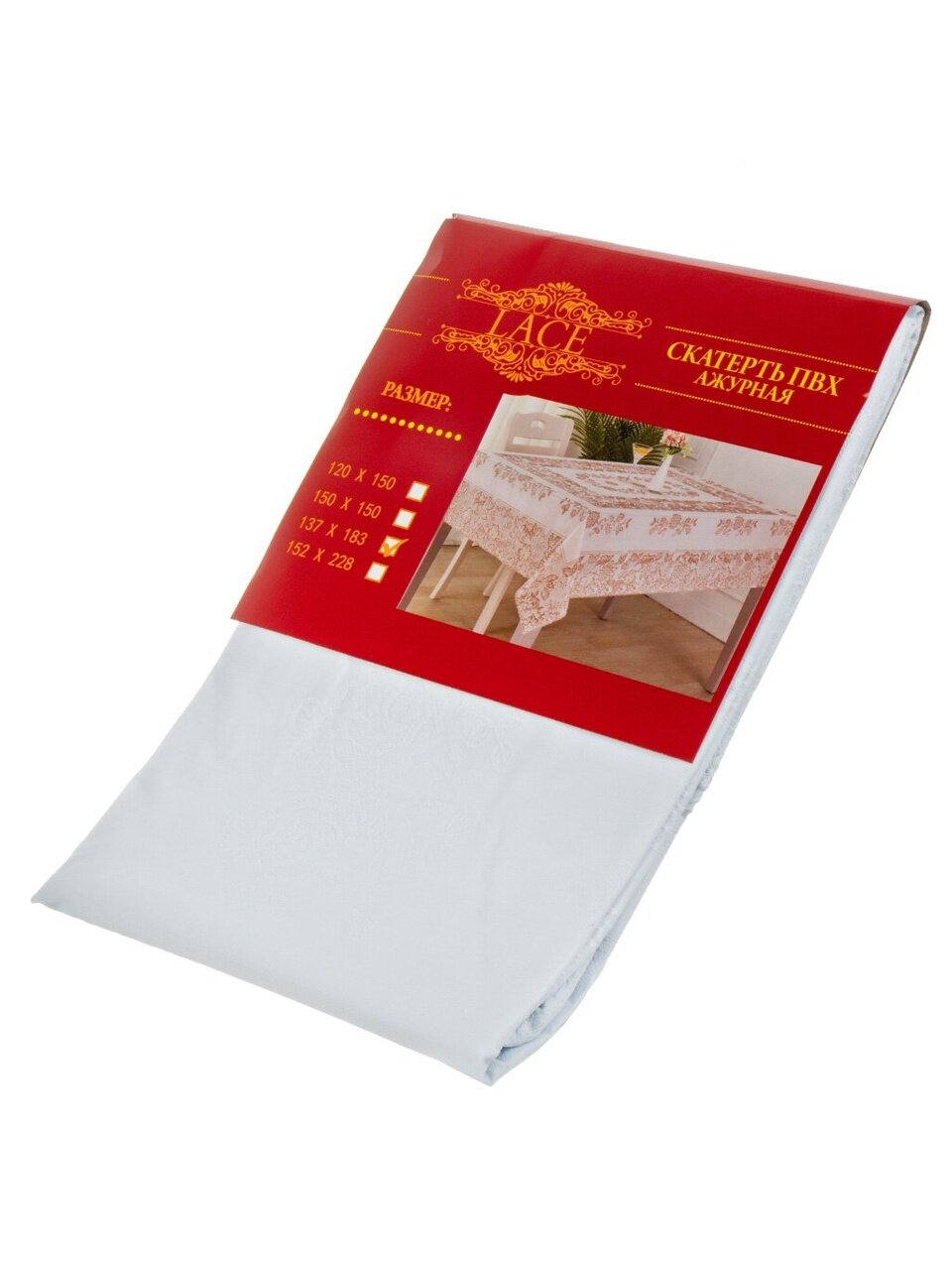 Скатерть 137х183 см, Лейс, белая, LP-0992U/LP-0995U