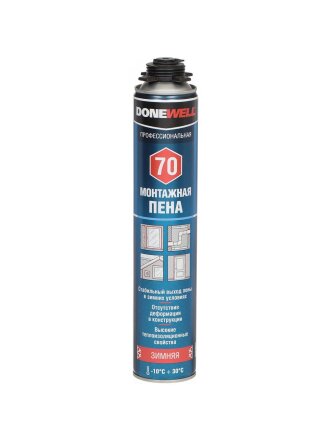 Пена монтажная KUDO, DoneWell 70, профессиональная, 70 л, 1 л, зимняя, DPP10W70