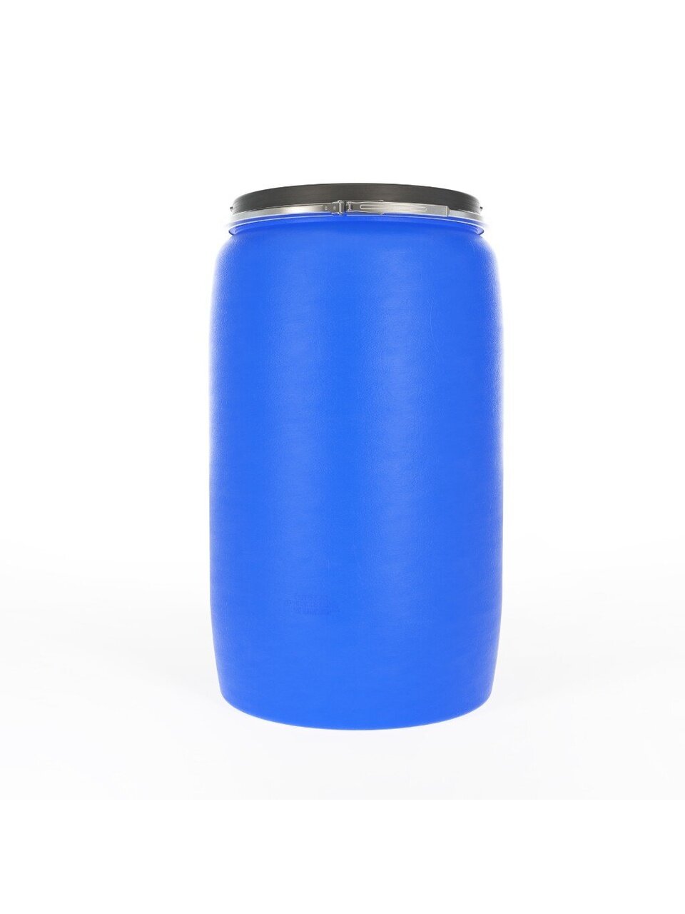 Бочка пластик, пищевая, 227 л, круглая, съемная крышка с металлическим хомутом, цветная, ЗТИ