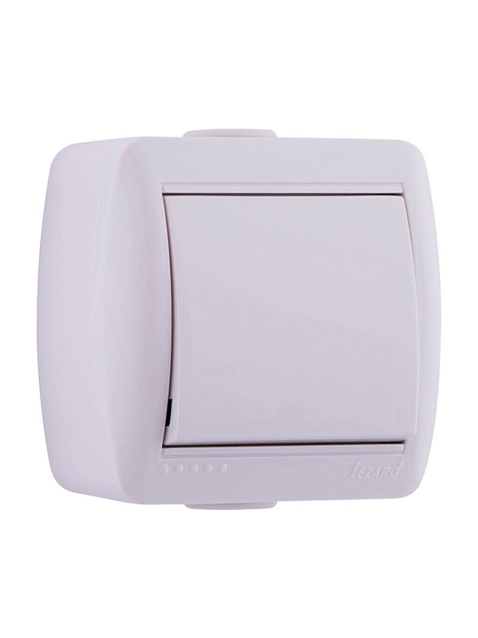 Выключатель открытой установки, одноклавишный, без заземления, керамика, белый, Lezard, Nata, 710-0200-100