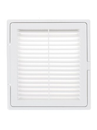 Решетка вентиляционная пластик, 200х200 мм, с сеткой, с дверцей, Event, 2020ДФ