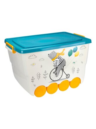 Ящик для игрушек 50 л, пластик, Idea, Окто Медведь, М 2551
