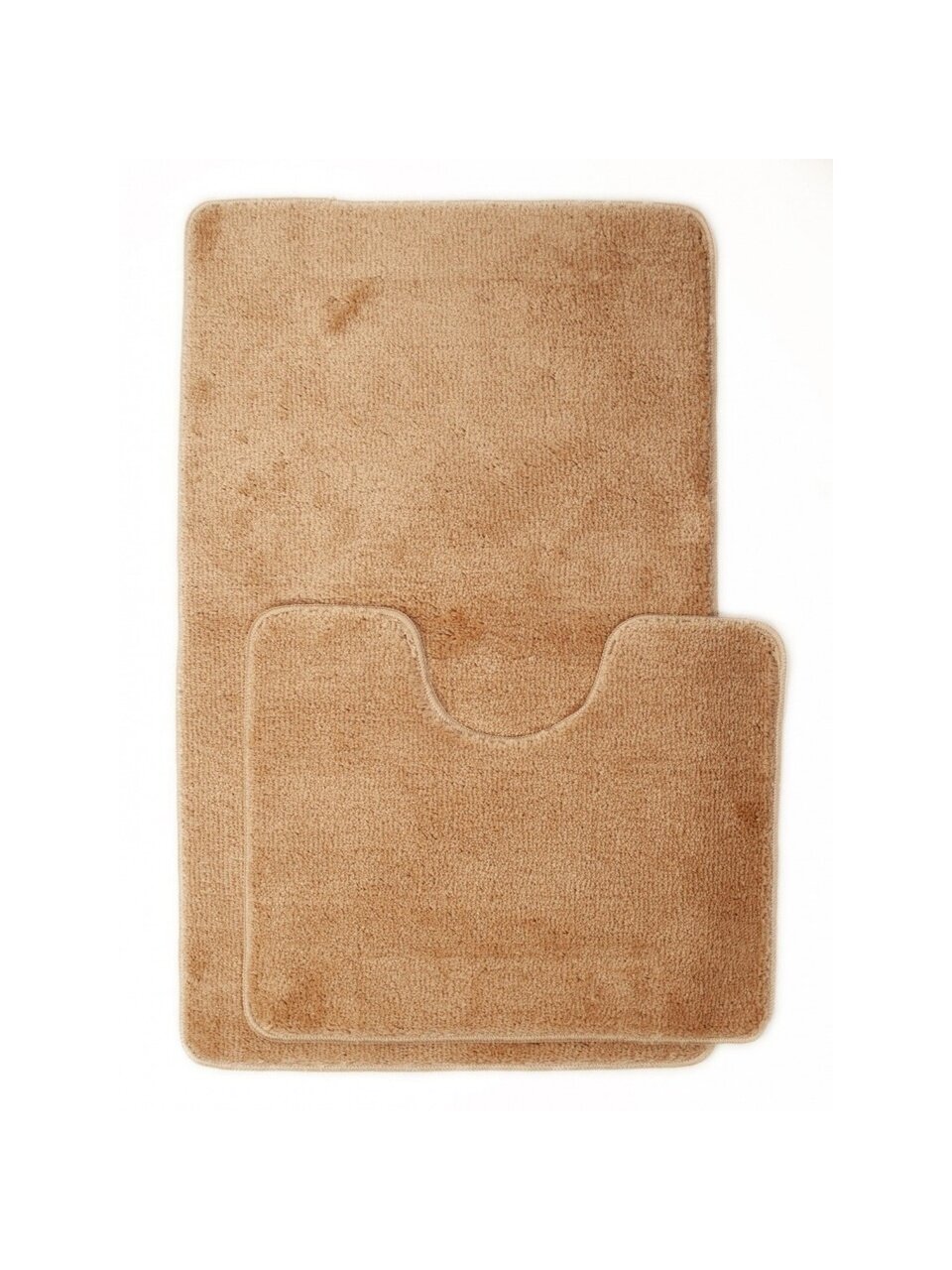 Комплект ковриков для ванной, антискользящий, 2 шт, 0.5х0.8, 0.4х0.5 м, 18 мм м, светло-коричневый, Aqua-Prime, Be'Maks