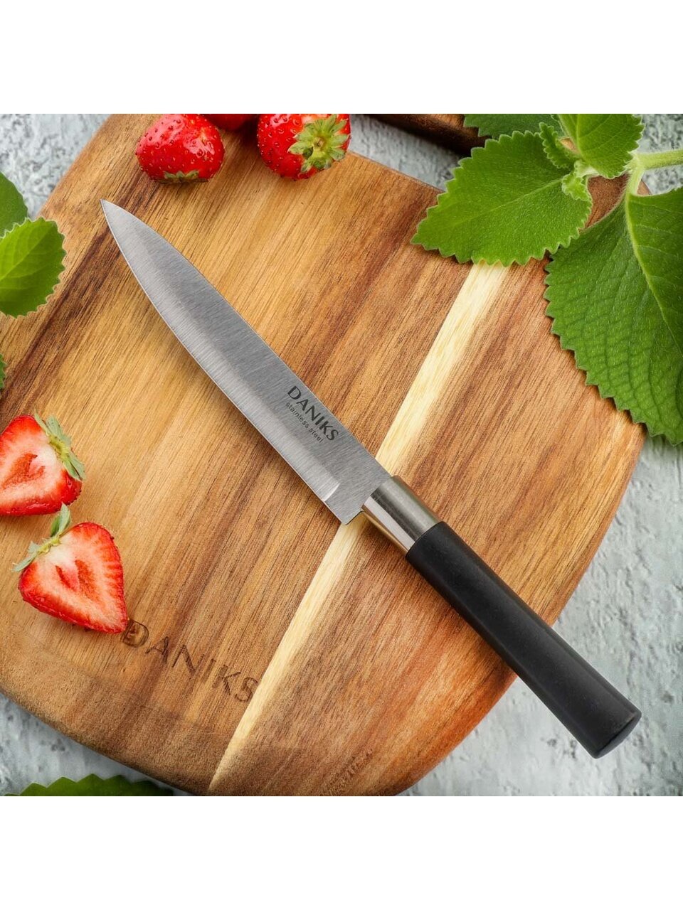 Нож кухонный Daniks, Скара, универсальный, нержавеющая сталь, 12.5 см, рукоятка пластик, YW-A341-UT