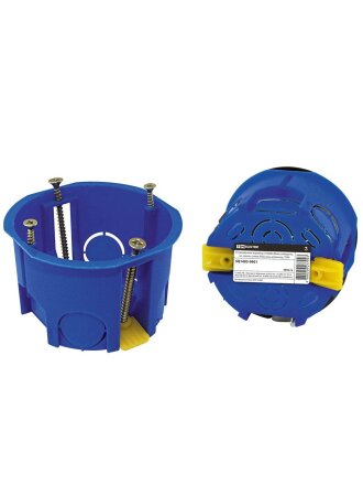 Коробка установочная, скрытая, диаметр 68х45 мм, TDM Electric, с саморезами, пластиковые лапки, синяя, IP20, SQ1403-0901