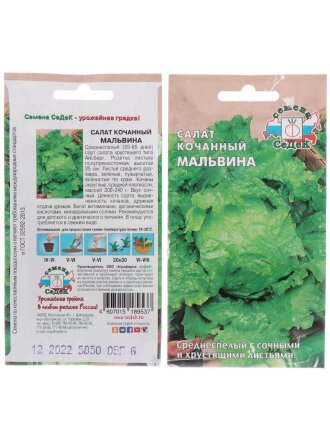 Семена Салат кочанный, Мальвина, цветная упаковка, Седек