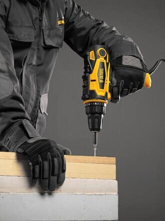 Дрель-шуруповерт сетевая Denzel, SD-300-10, быстрозажимной патрон, 10 мм, 300 Вт, с реверсом, 2 скорости