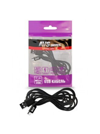 Кабель USB, AVS, MR-33, microUSB, 3 м, черный, A78975S