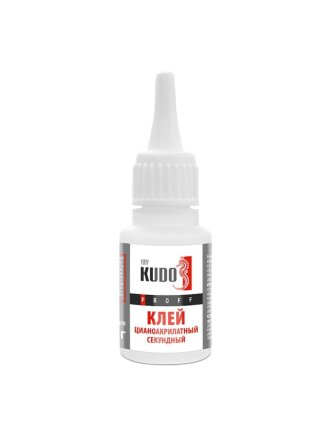 Клей KUDO, цианакрилатный, секундный, водостойкий, однокомпонентный, 20 г, SMB-020