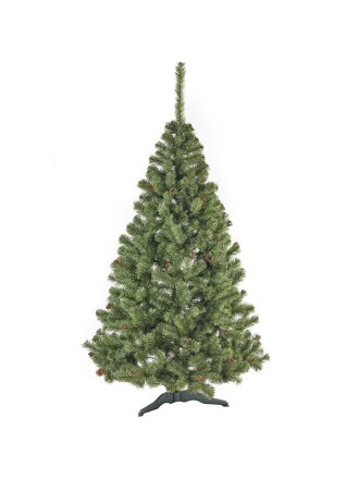 Елка новогодняя напольная, 180 см, Лена, ель, зеленая, хвоя ПВХ пленка, с шишками, J04
