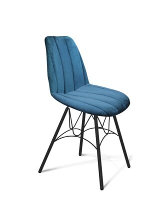 Стул 470х490х840 мм, морская глубина/черный муар, прямоугольный, микровелюр, Sheffilton, SHT-ST29-C1/S100, СТ-294