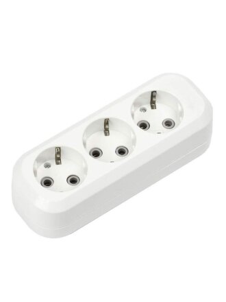 Корпус удлинителя 3 гнезда, 3 полюса, с заземлением, 16 А, 3.5 кВт, белый, Smartbuy, SBE-16-3-00-Z