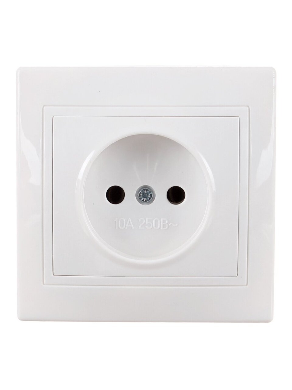 Розетка скрытой установки, 1 гнездо, без заземления, 10 А, керамика, белая, TDM Electric, Таймыр, SQ1814-0011