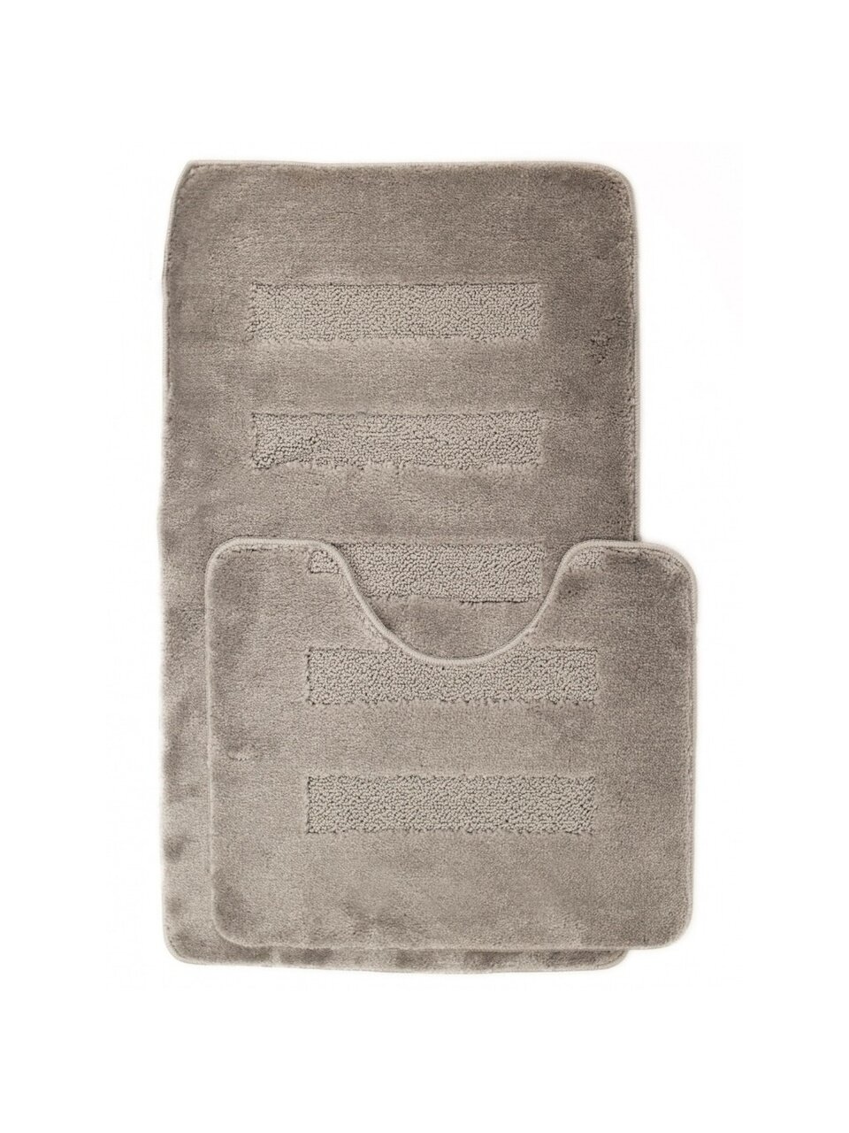 Комплект ковриков для ванной, антискользящий, 2 шт, 0.6х1.0, 0.5х0.6 м, 20 мм м, серый, Aqua-Prime, Melany