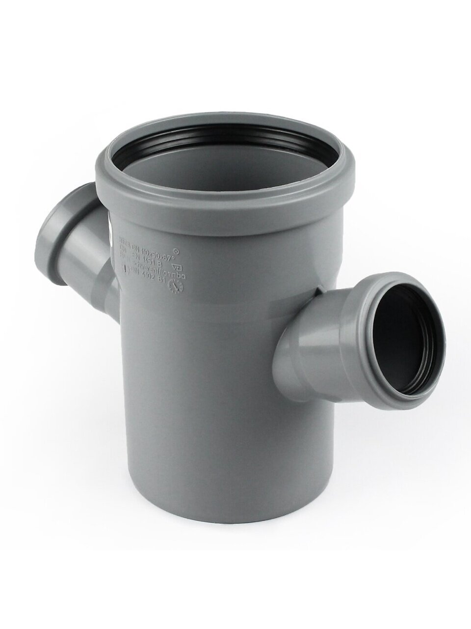 Крестовина канализационная 110х50х50 мм, 67 °, РосТурПласт, полипропилен, серая, 33477
