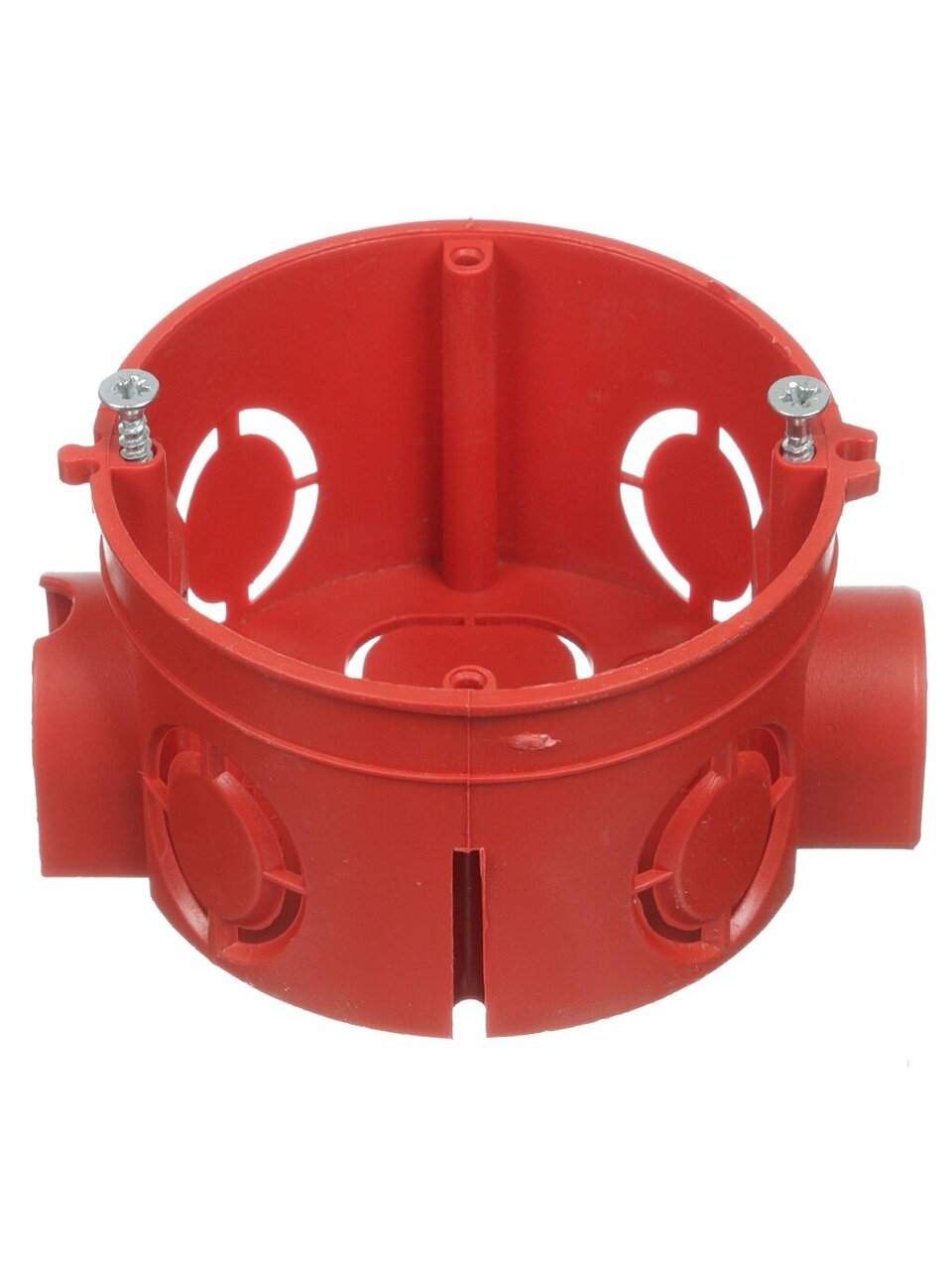 Коробка установочная, пластик, скрытая, диаметр 68х42 мм, TDM Electric, в бетон, с саморезами, стыковочные узлы, красная, IP20, SQ1402-1116