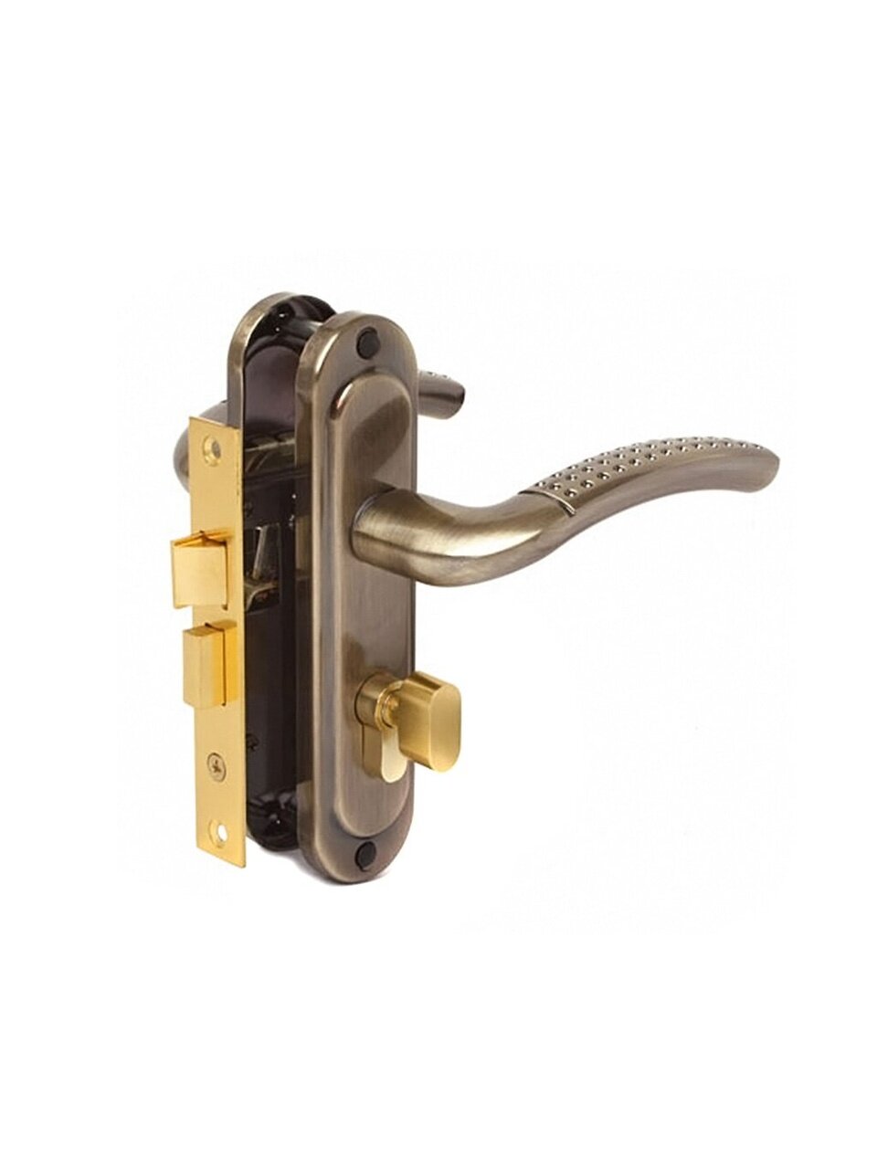 Замок врезной Avers, 0827/60-C-AB, 172012, ручка в комплекте, цилиндровый, бронзовый