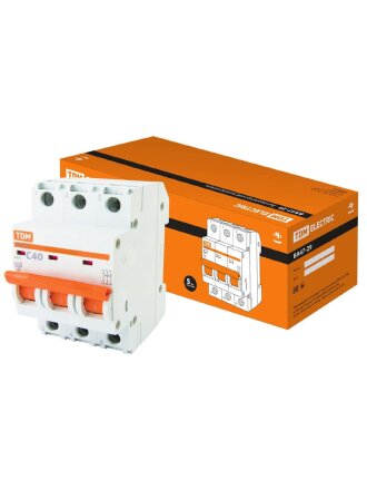 Автоматический выключатель TDM Electric, ВА47-29, 3 полюса, 40, 4.5 кА, С, SQ0206-0113