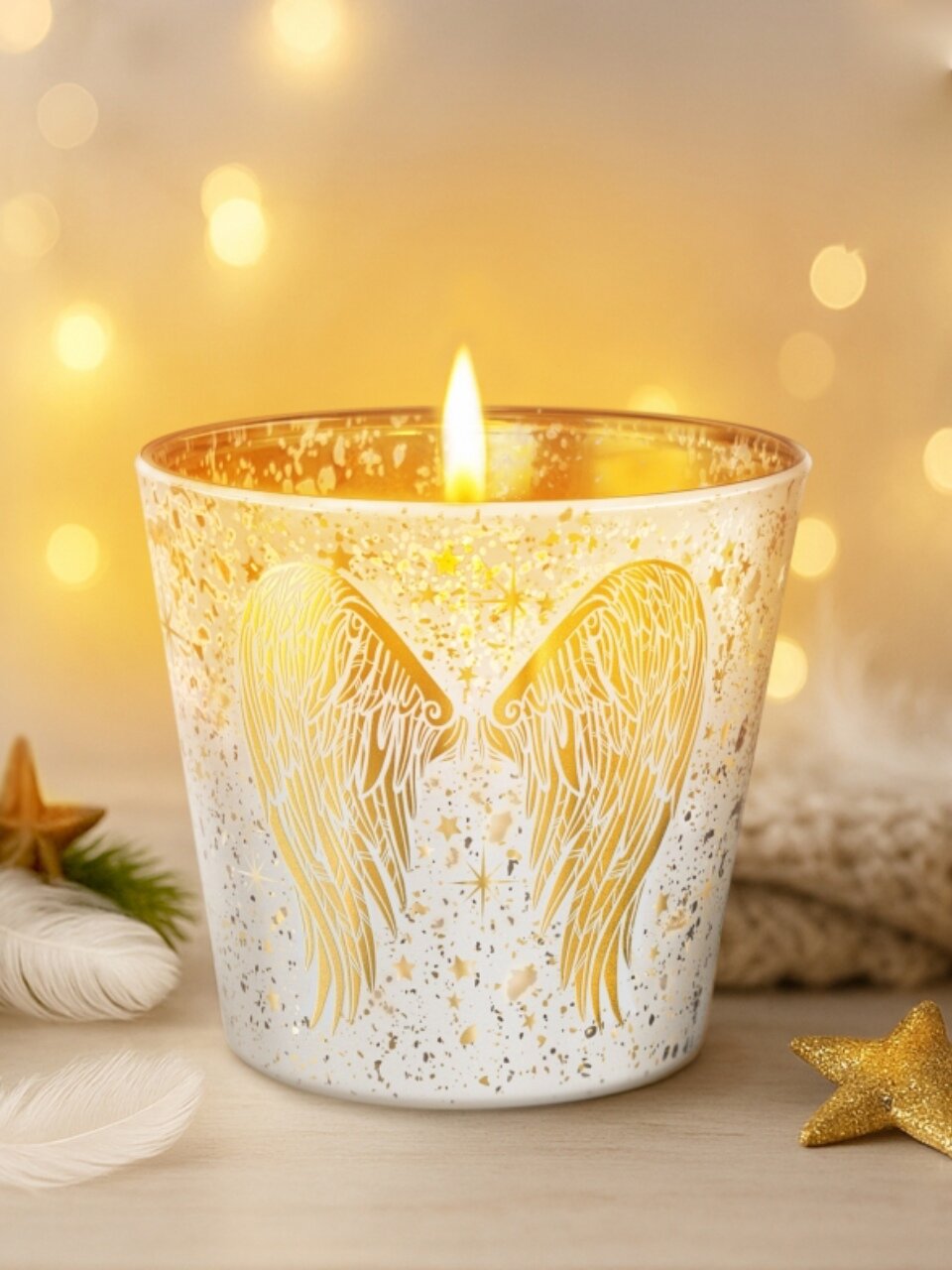 Свеча ароматизированная, 8.5х9х9 см, в стакане, Bartek Candles, Королевские крылышки, 115 гр