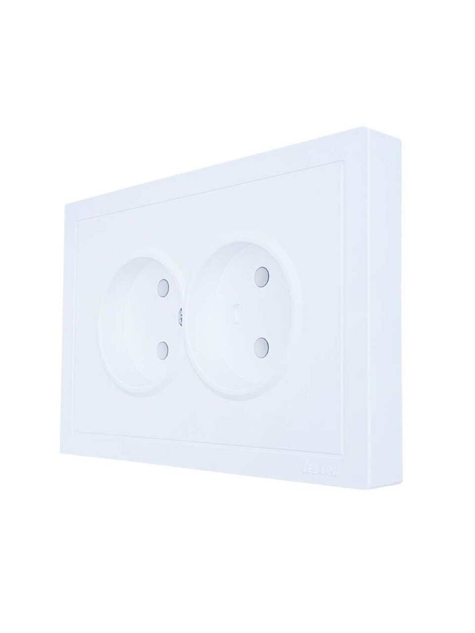Розетка скрытой установки, 2 гнезда, без заземления, 16 А, 250 В, пластик, IP20, белая, безвинтовой, зажим/клемма, Lezard, Zima, 704-0200-128BQC