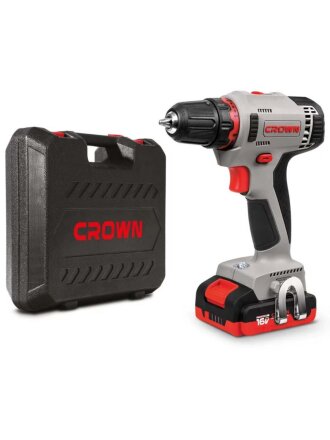 Дрель-шуруповерт аккумуляторный, Crown, CT21082H-2 BMC, 14.4 В, кейс