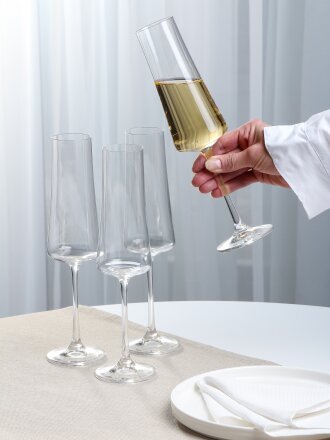 Бокал для шампанского, 210 мл, стекло, 4 шт, Bohemia, Экстра, 40862/210/4