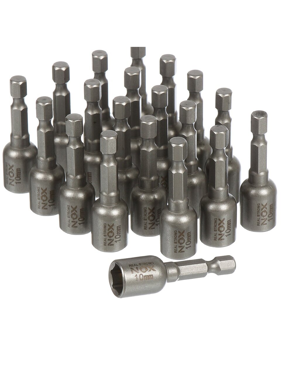 Ключ-насадка для кровельных саморезов, Nox, 10х48 мм, 20 шт, магнитный адаптер, 551048-20