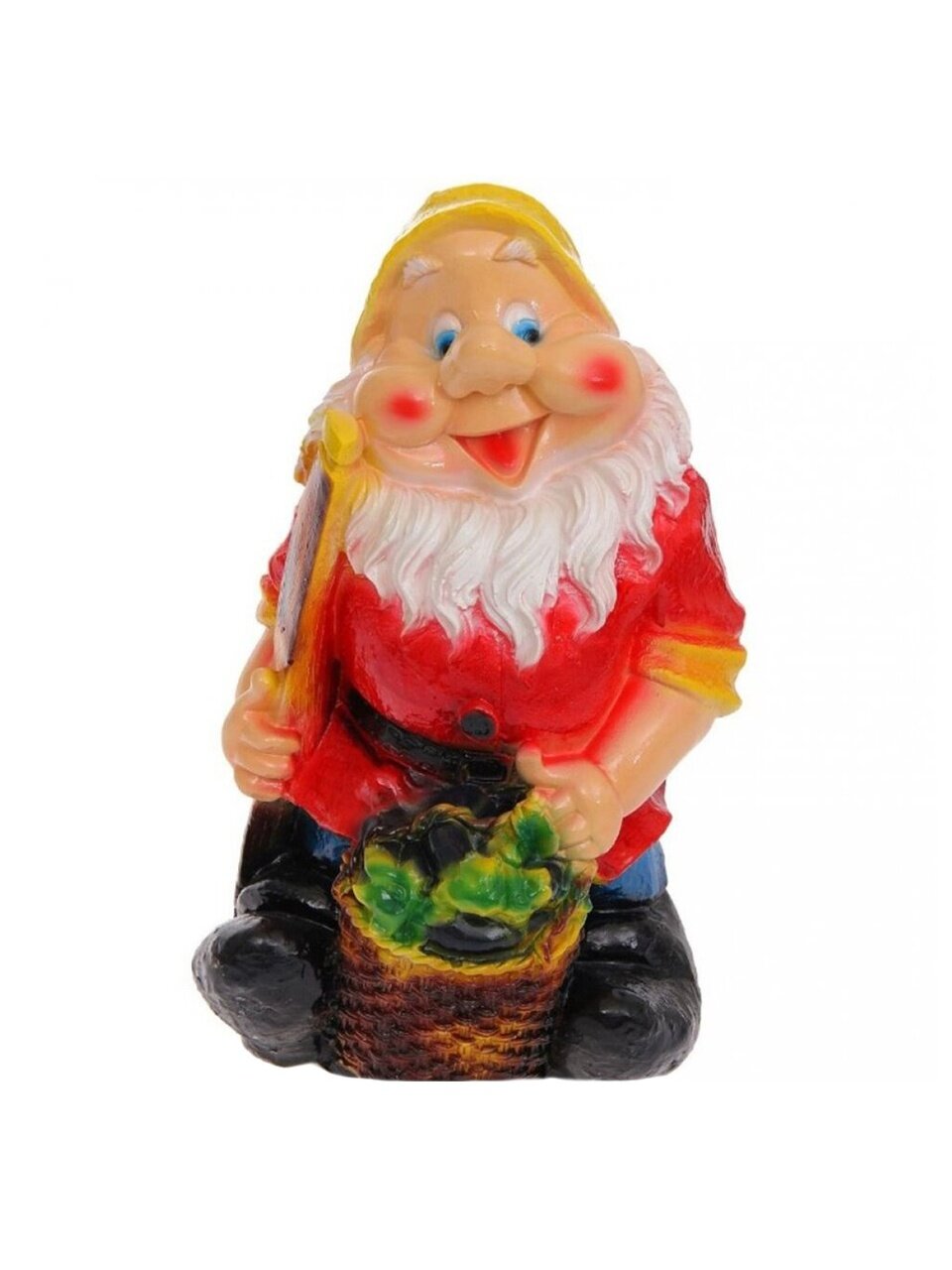 Фигурка садовая Гном с баклажанами, 21х37 см, гипс, 152