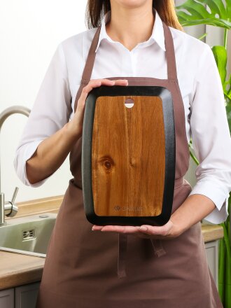 Доска разделочная акация, 30х20х1.8 см, прямоугольная, Daniks, CB64830AC1