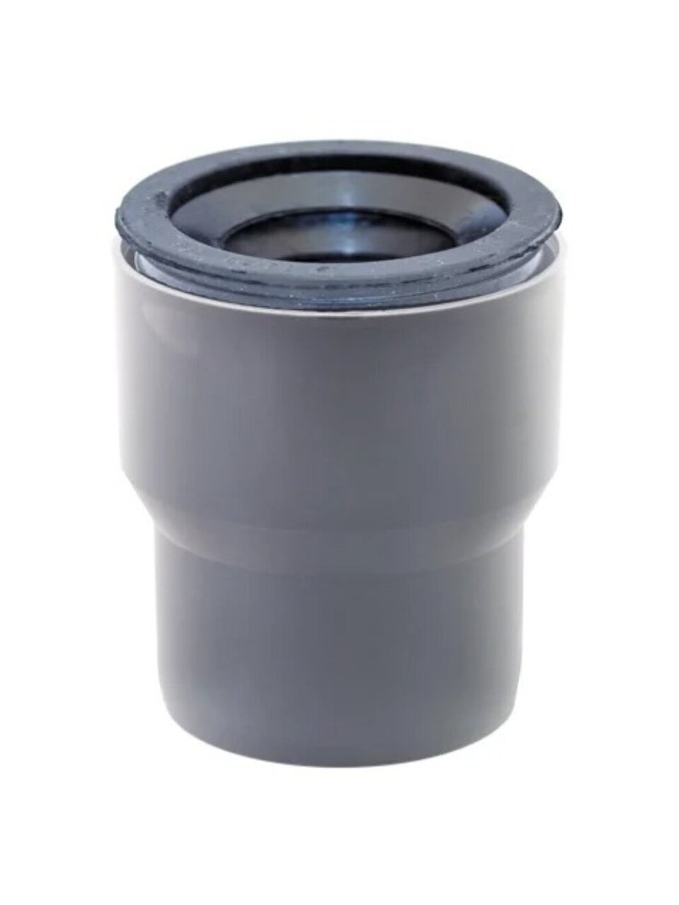 Переход канализационный 124х110 мм, РосТурПласт, с чугуна на пластик, с манжетой, серый, 36644