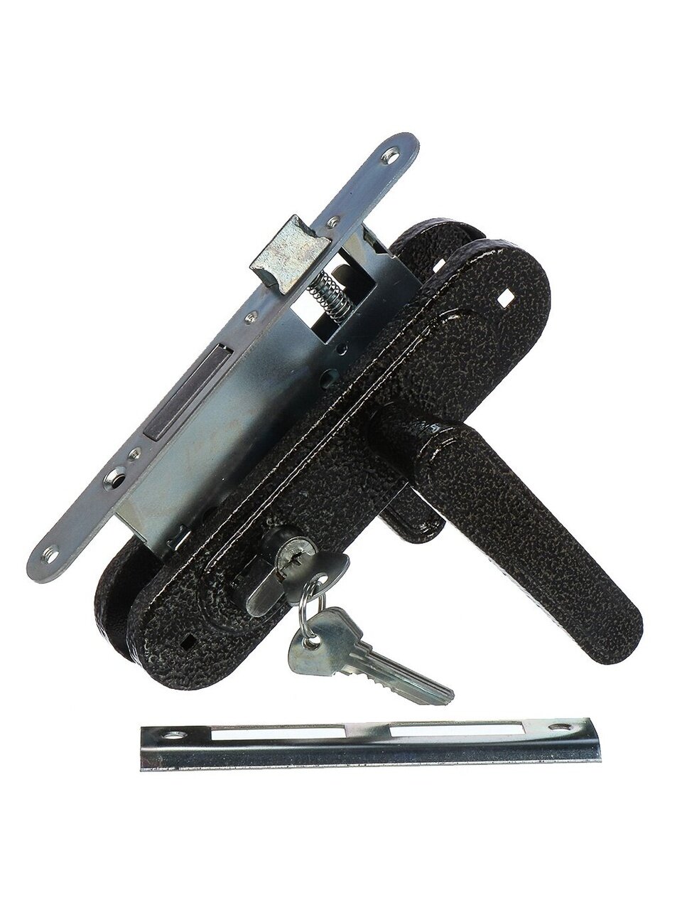 Замок врезной Птимаш, ЗВ4-3.03 (ЗВ4), 12 788, ручка в комплекте, цилиндровый, универсальный, бронза